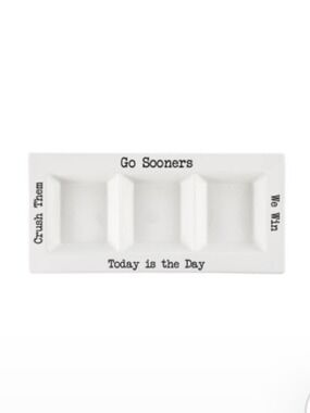 White Decorative 3-Compartment Serving Tray - Motivational Text